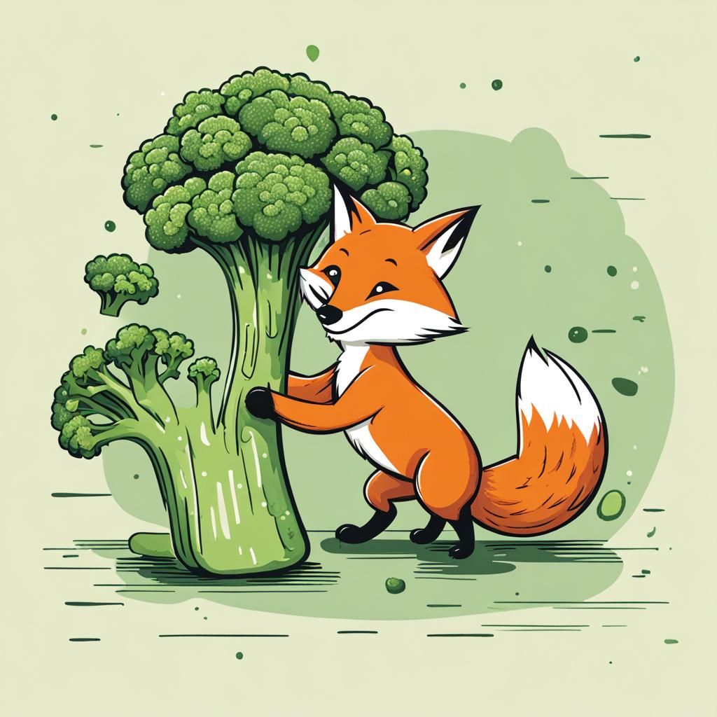 Fox and Broccoli Shake Hands