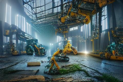 Post-Nuclear Landscape with Abandoned Machines