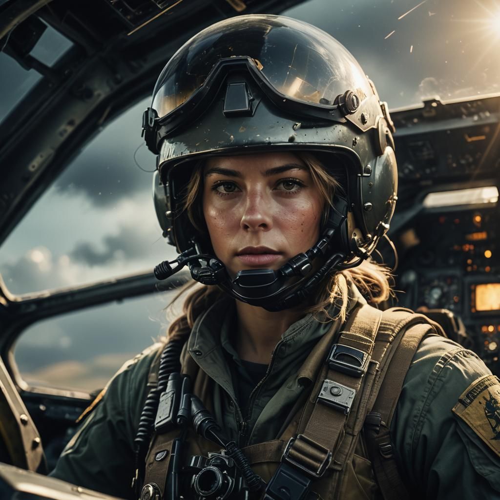 Colonial Marine Pilot in Sci-Fi Film Still