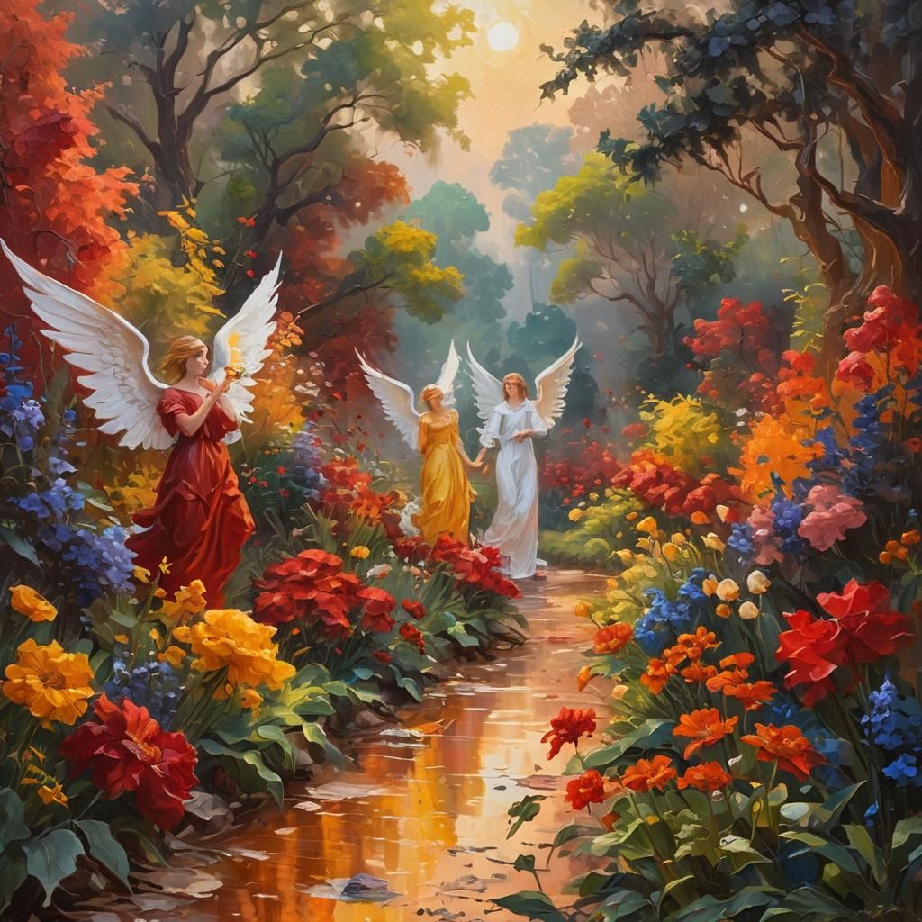 Angels and Demons in Expressionist Garden Painting