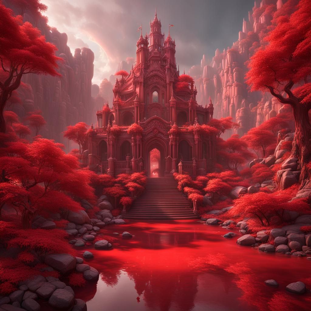 Pale Red Color Concept Art in 8K