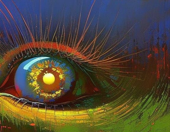 Surreal Eyeball Artwork in Hyperrealistic Style
