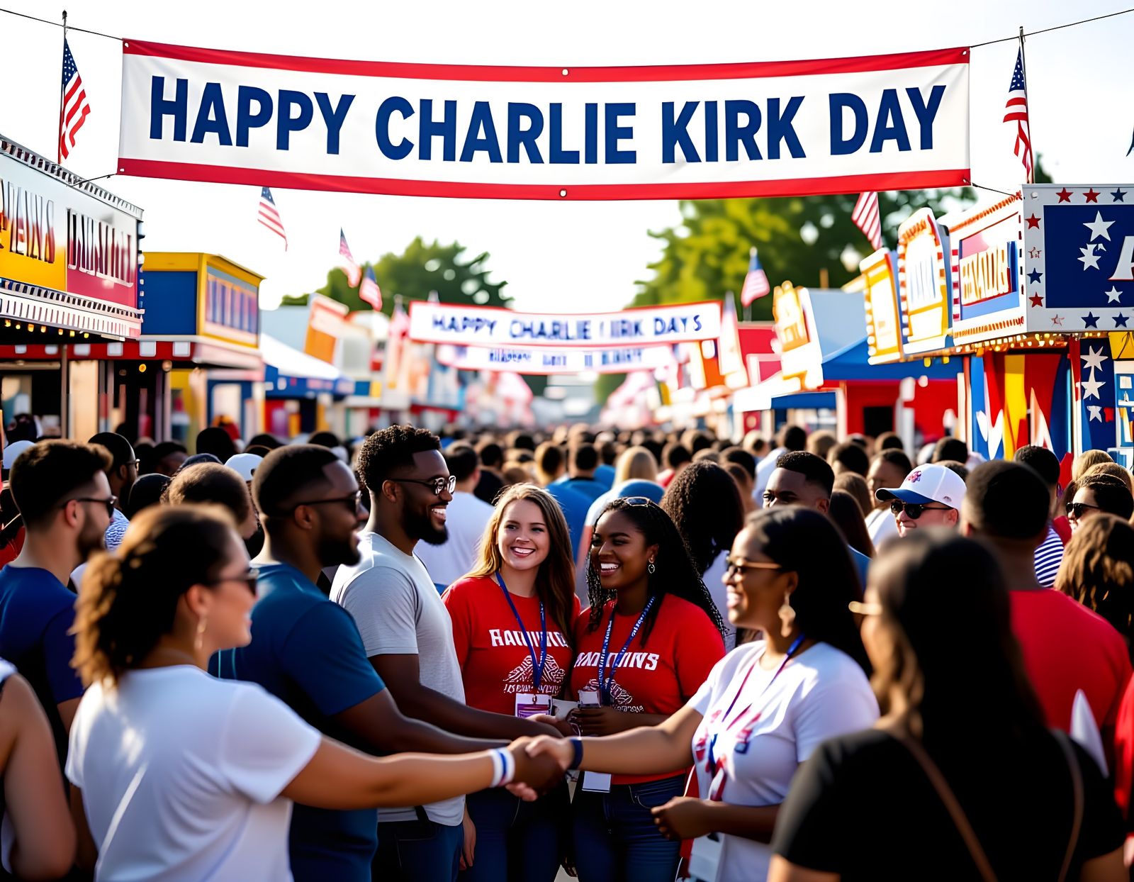 Vibrant Patriotic Festival with Diverse People Celebrating
