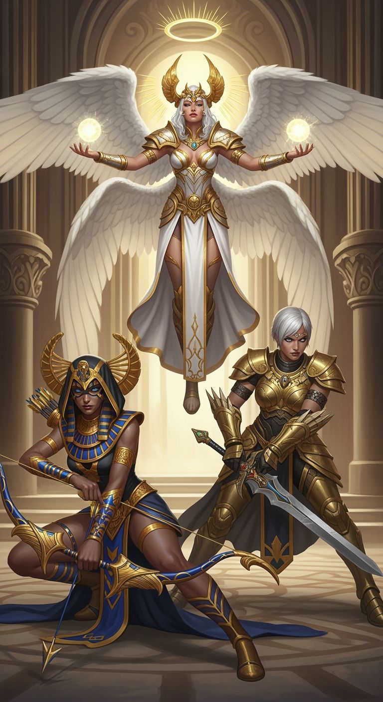 Fantasy Women in Golden Hall, Inspired by Frazetta