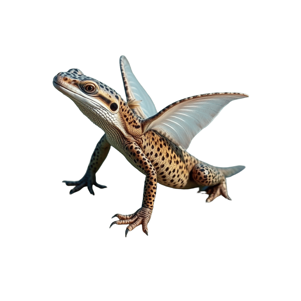 Winged Sea Lizard Transitioning to Land