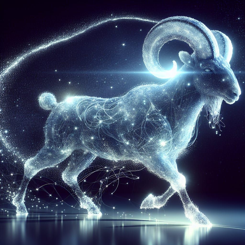 Celestial Ram Trotting Through Deep Space