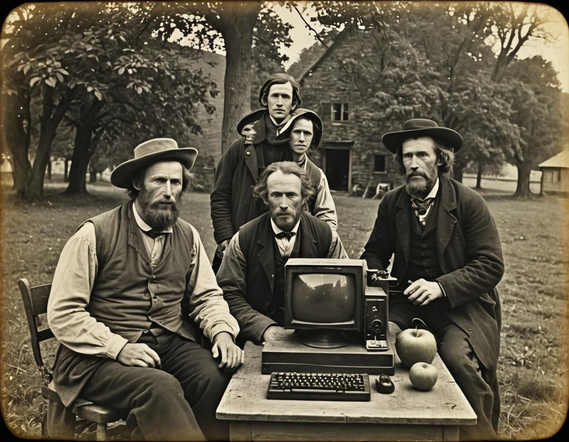 Quaker Farmers Discover Apple Computer: Daguerreotype Photo