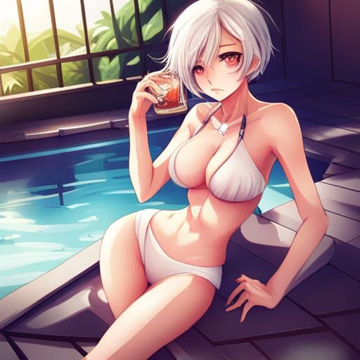 K-Pop Idol in Bikini: Anime-Style Art