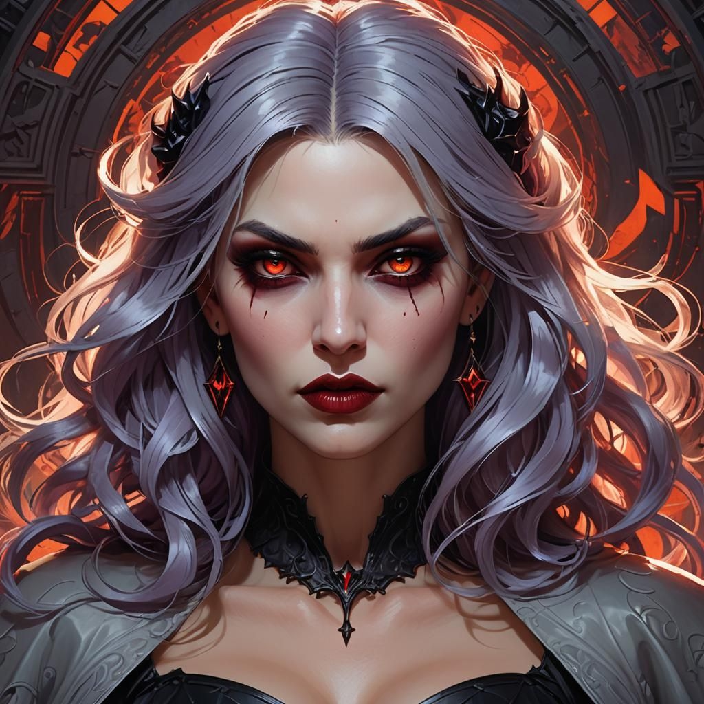 Modern Goth Vampire Portrait in 8k Resolution