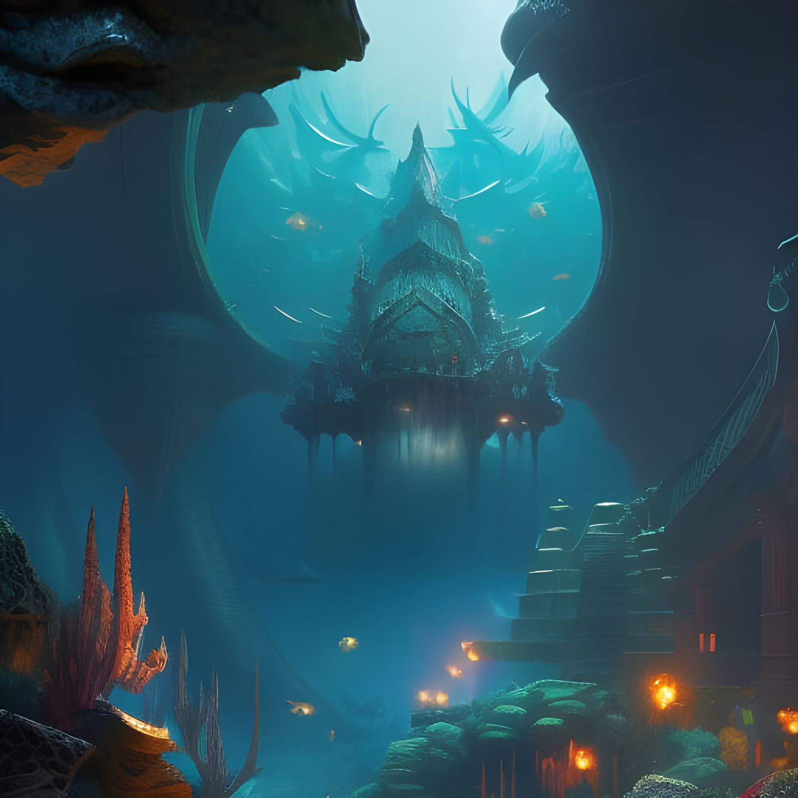 Underwater "Flying" Castle