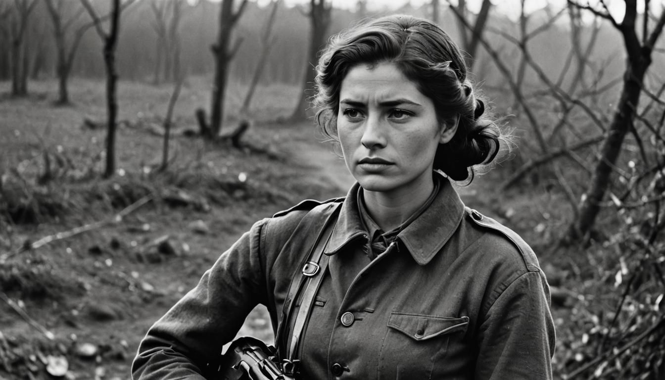 Sad Revolutionary Woman: War Photography Portrait