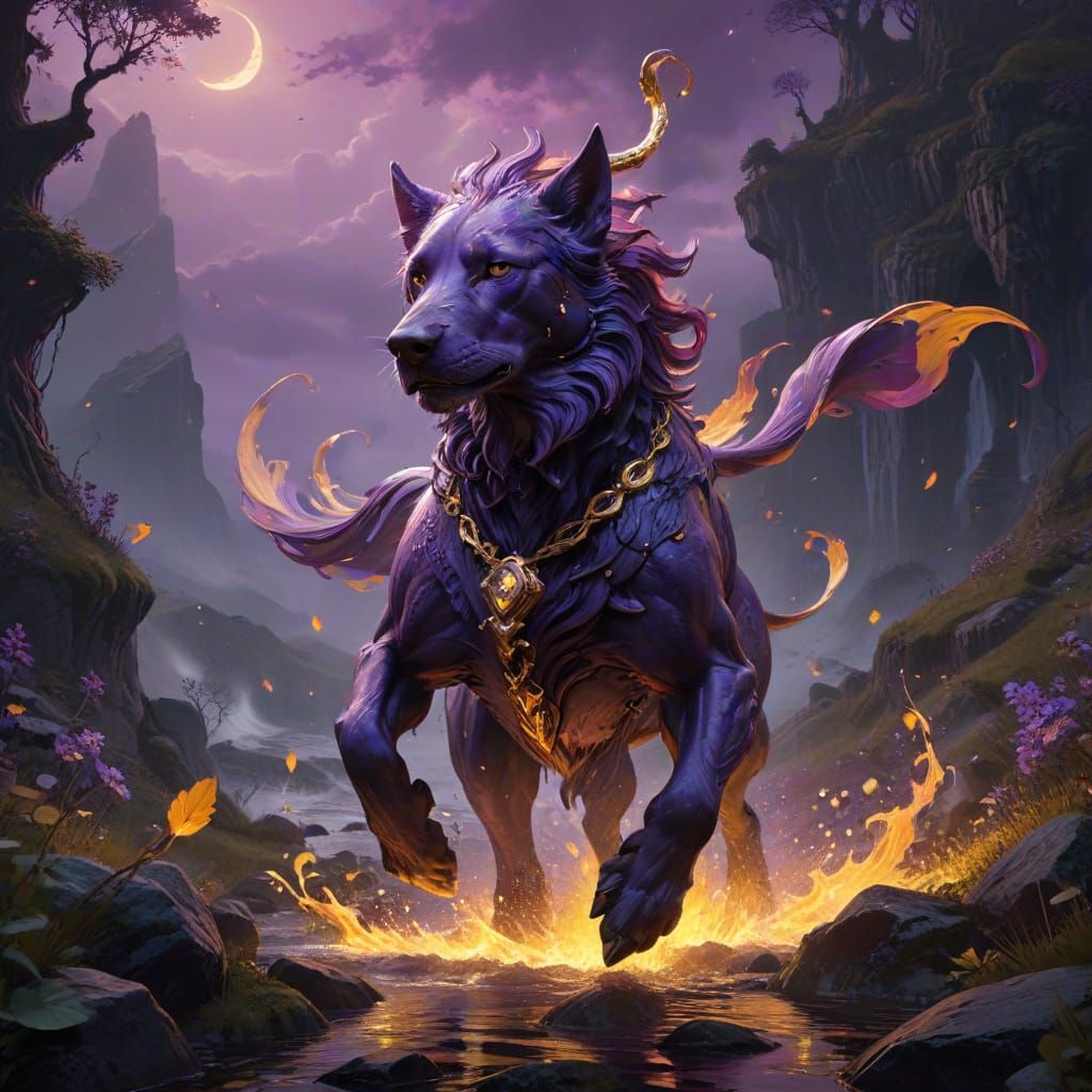 Mystical Hound of Irish Folklore in Dark Fantasy Style
