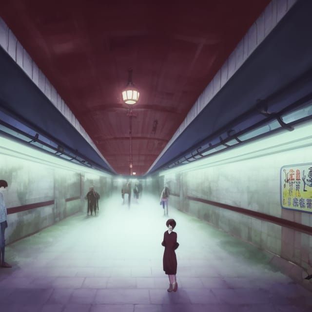 Sinister Subway Station Illustration in Vibrant Colors