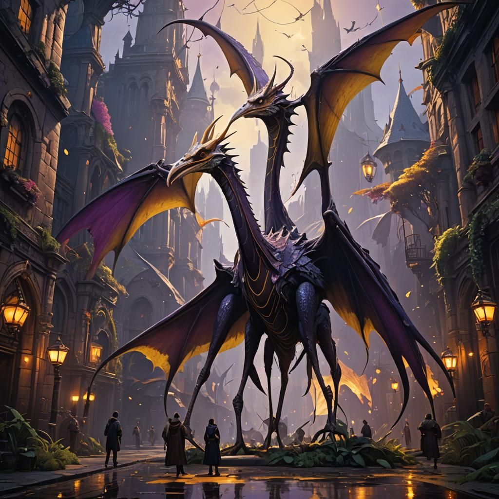 Quetzalcoatlus in Dark Fantasy Style