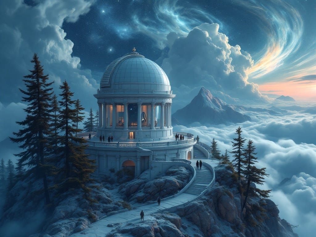 Neo-Classical Observatory in Majestic Mountain Landscape