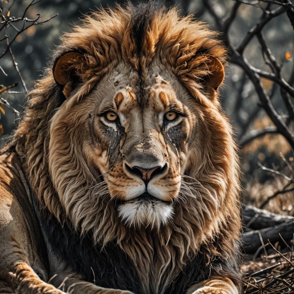 Hyperrealistic Lion Portrait in High Definition