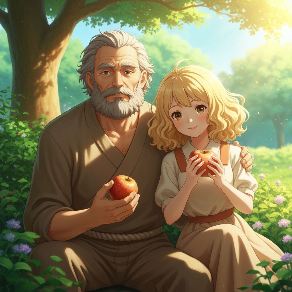 Serene Garden Scene in Studio Ghibli Style