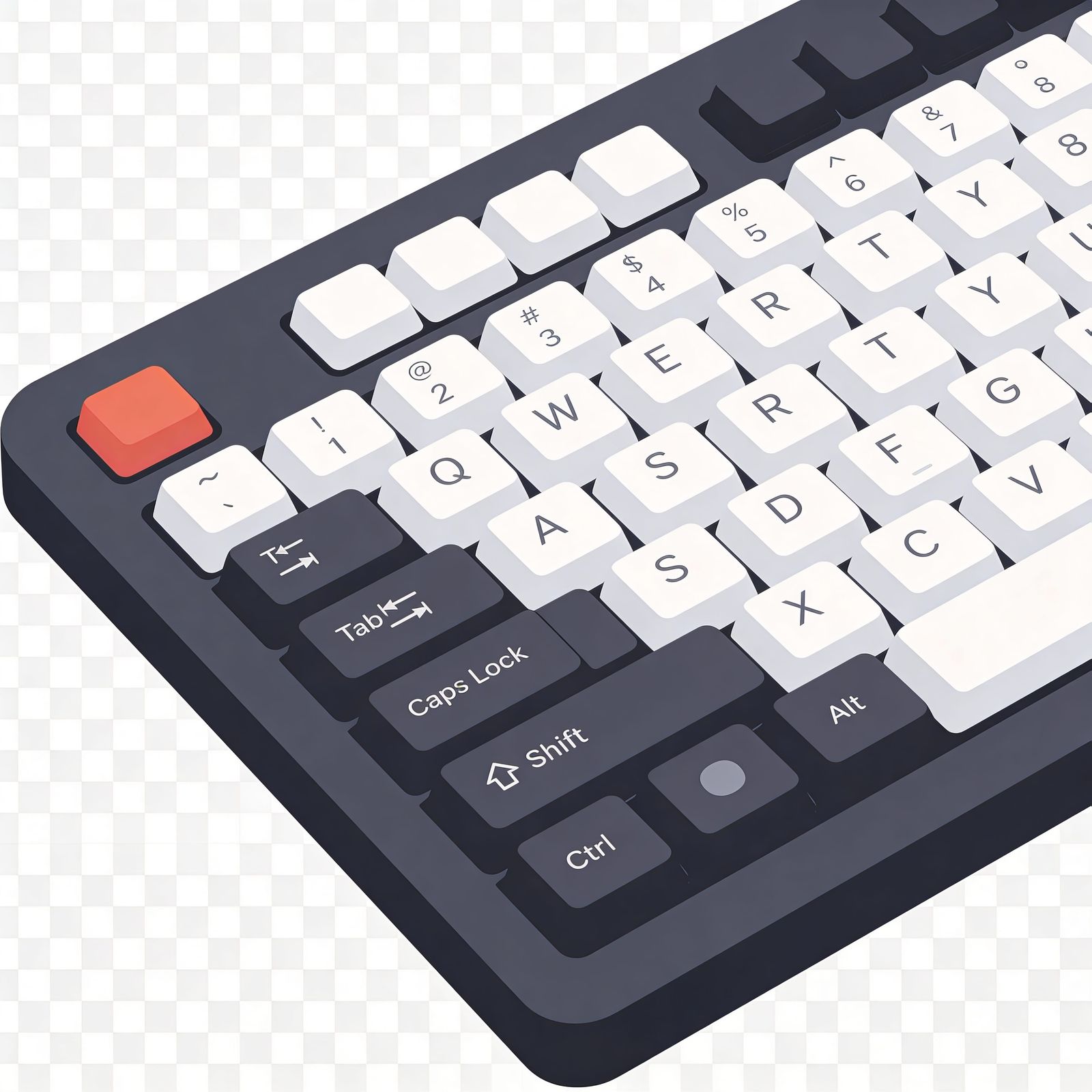 Clean Flat Vector Keyboard Illustration