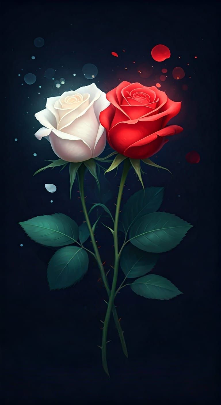 Dancing Roses in Dreamy Art Nouveau Style