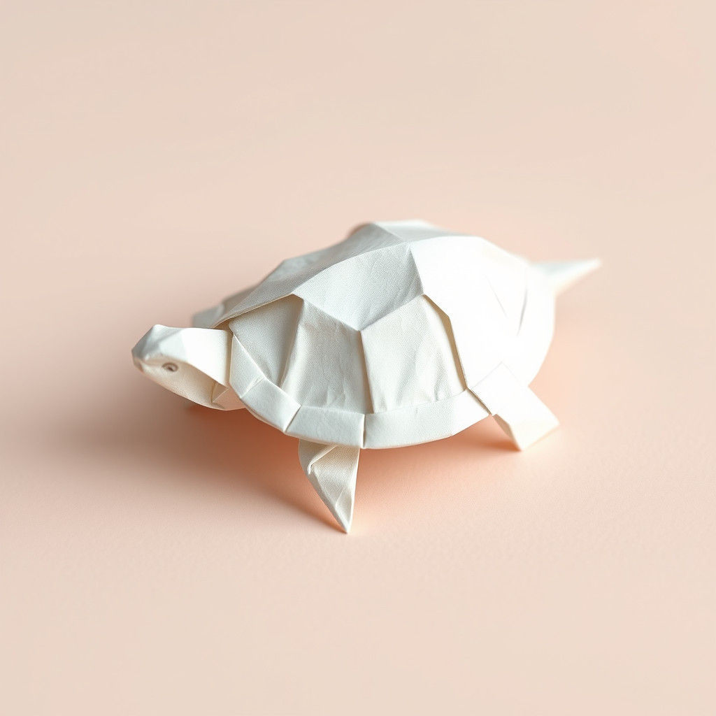 Origami Turtle in Digital Watercolor Style