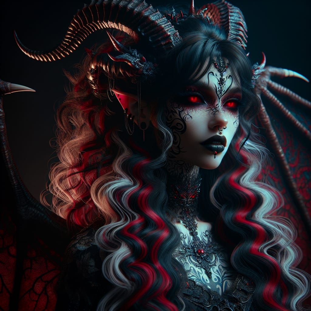 Ethereal Gothic Siren in Dark Fantasy Armor