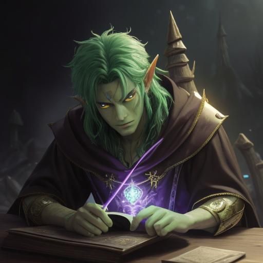 Hyperrealist Glep: Brownie Warlock in Mystical Forest