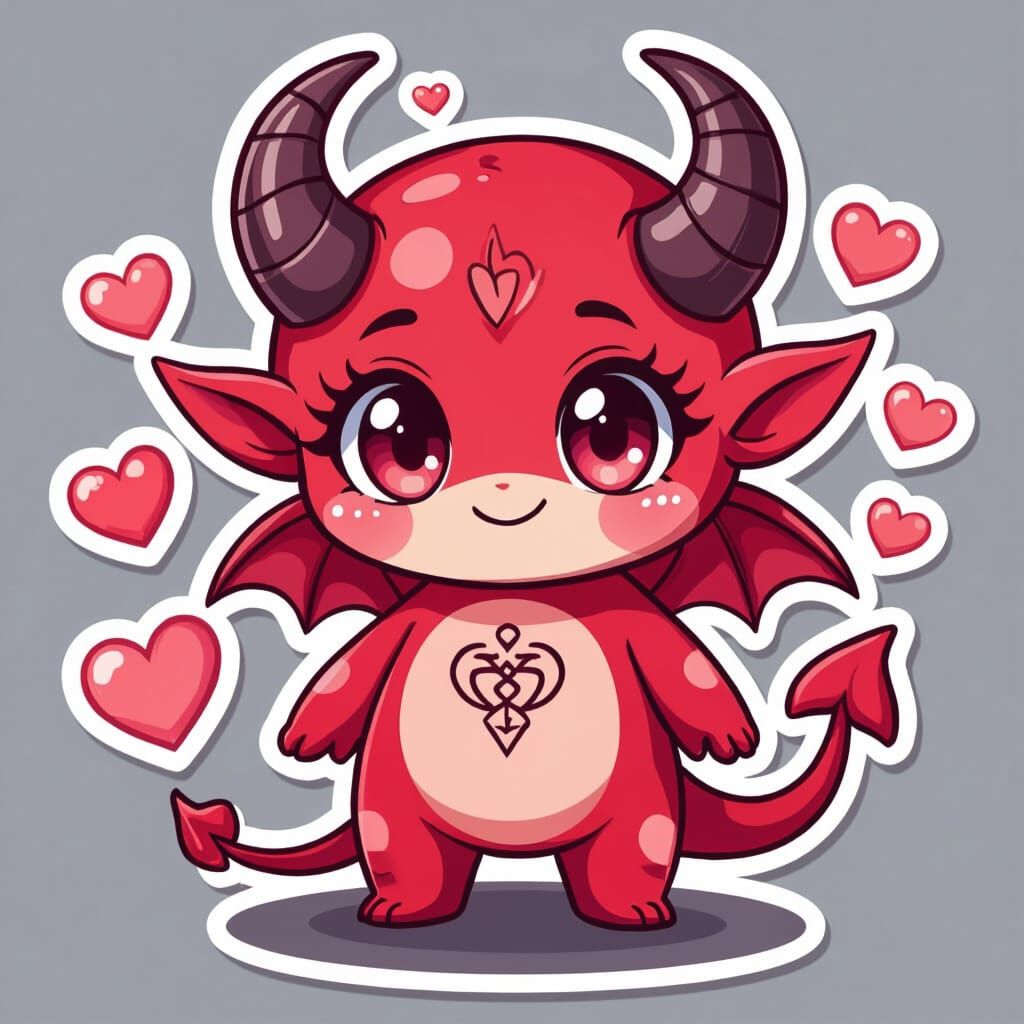 Chibi Demon of Love Digital Sticker