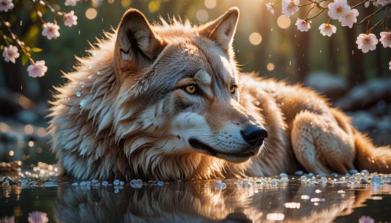 Goddess Goddess in Ethereal Landscape with Crystal Flowers a...