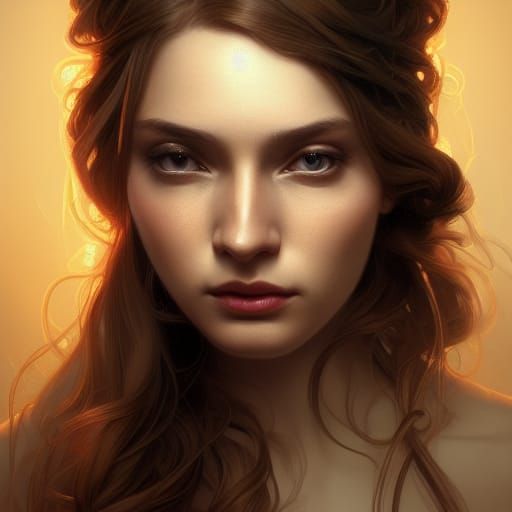 Gem Dress Portrait in Hyperdetailed Art Nouveau Style