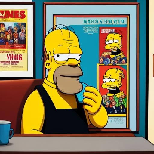 Homer Simpson Eats Movie Posters