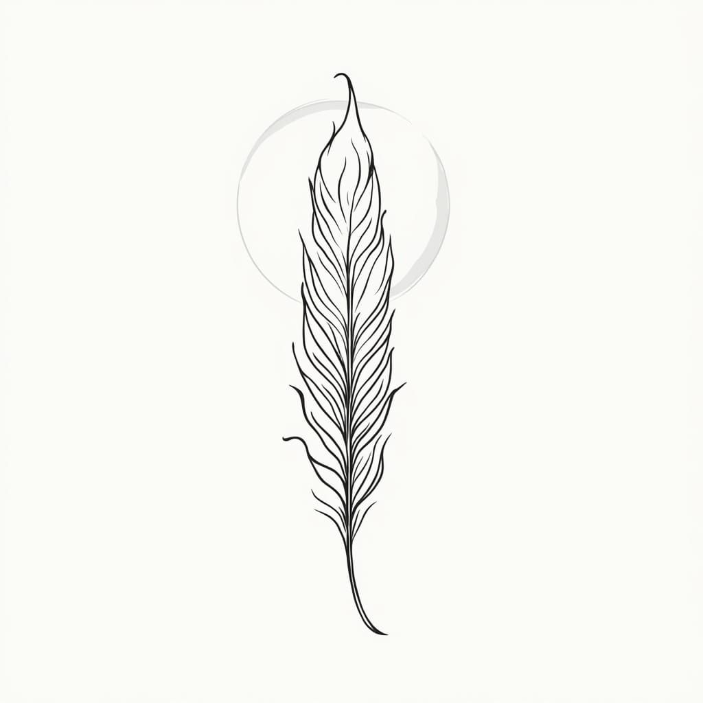 Phoenix Feather Sigil Under Crescent Moon