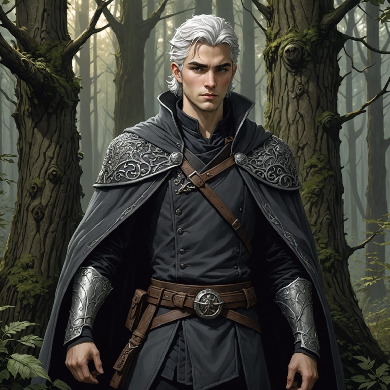 Anime Knight in Dark Forest, DiTerlizzi Style