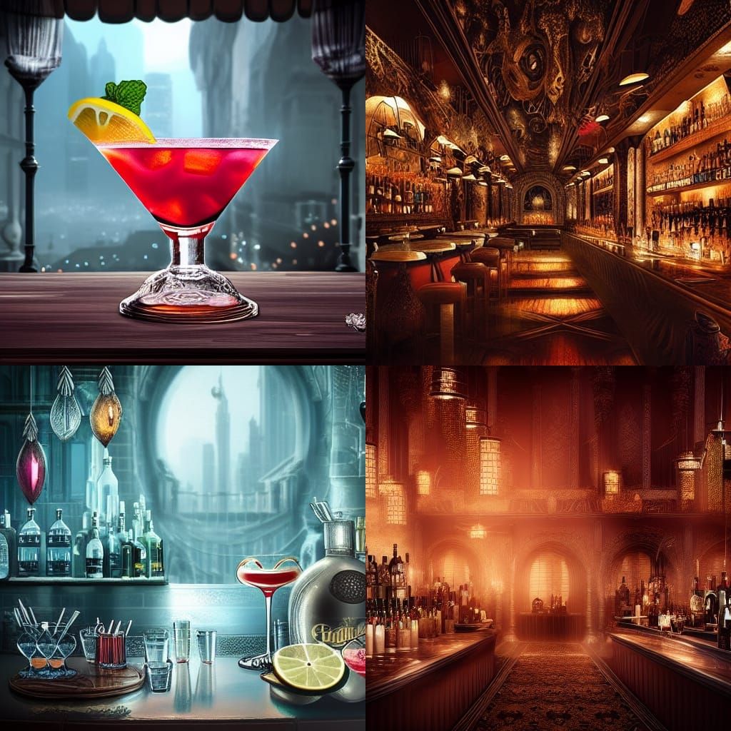 Epic Cocktail Drinks in Digital Matte Painting
