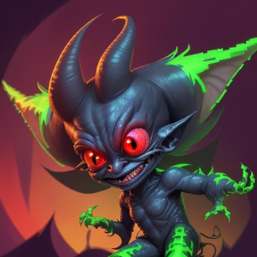 Perched smugly on the artist's shoulder, a mischievous digital gremlin cackles with glee. Its form resembles a glitching...