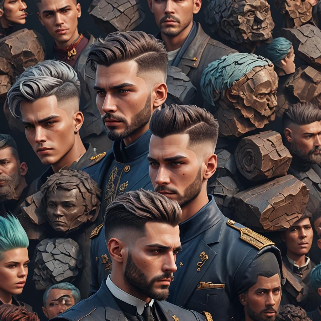 Detailed Matte Painting of a Taper Fade Haircut