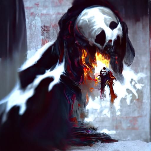 Sinister Skull Ablaze: A Dark Fantasy Vision