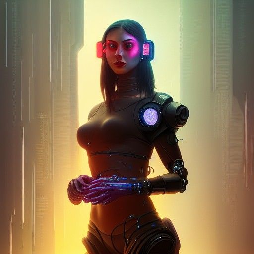 Cyberpunk Beauty with Cyborg Enhancements, Hyperdetailed 8k