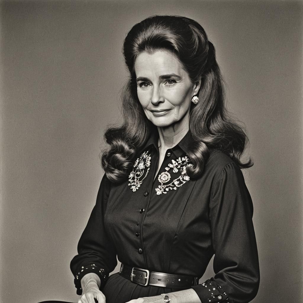 June Carter Cash Portrait in Black