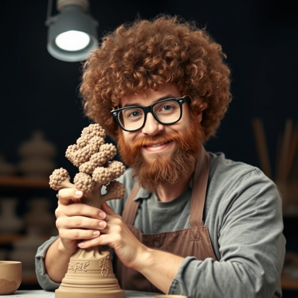 Bob Ross-like Potter Creates Clay Tree