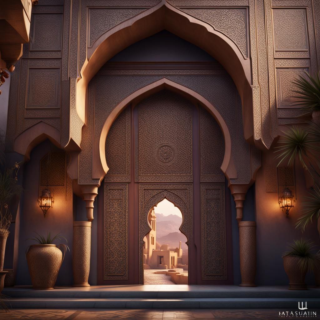 Moroccan Residence: Detailed Matte Painting in Unreal Engine