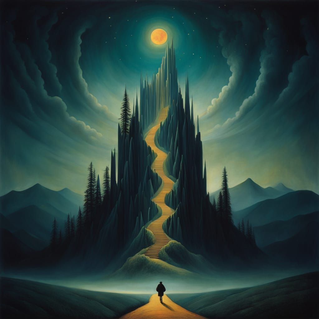Surrealist Landscape with Dreamlike Forms