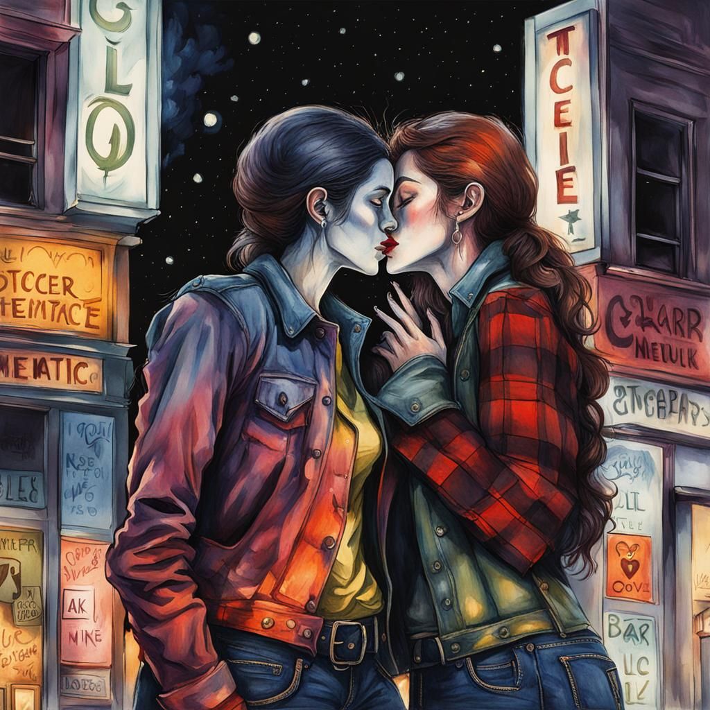 They had a nice evening and then it happened, the first kiss...