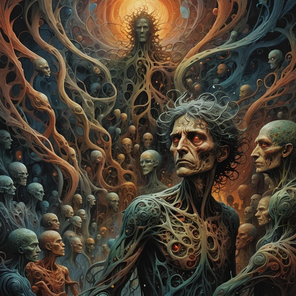 Nightmarish Vortex of Emotions in Beksiński Style