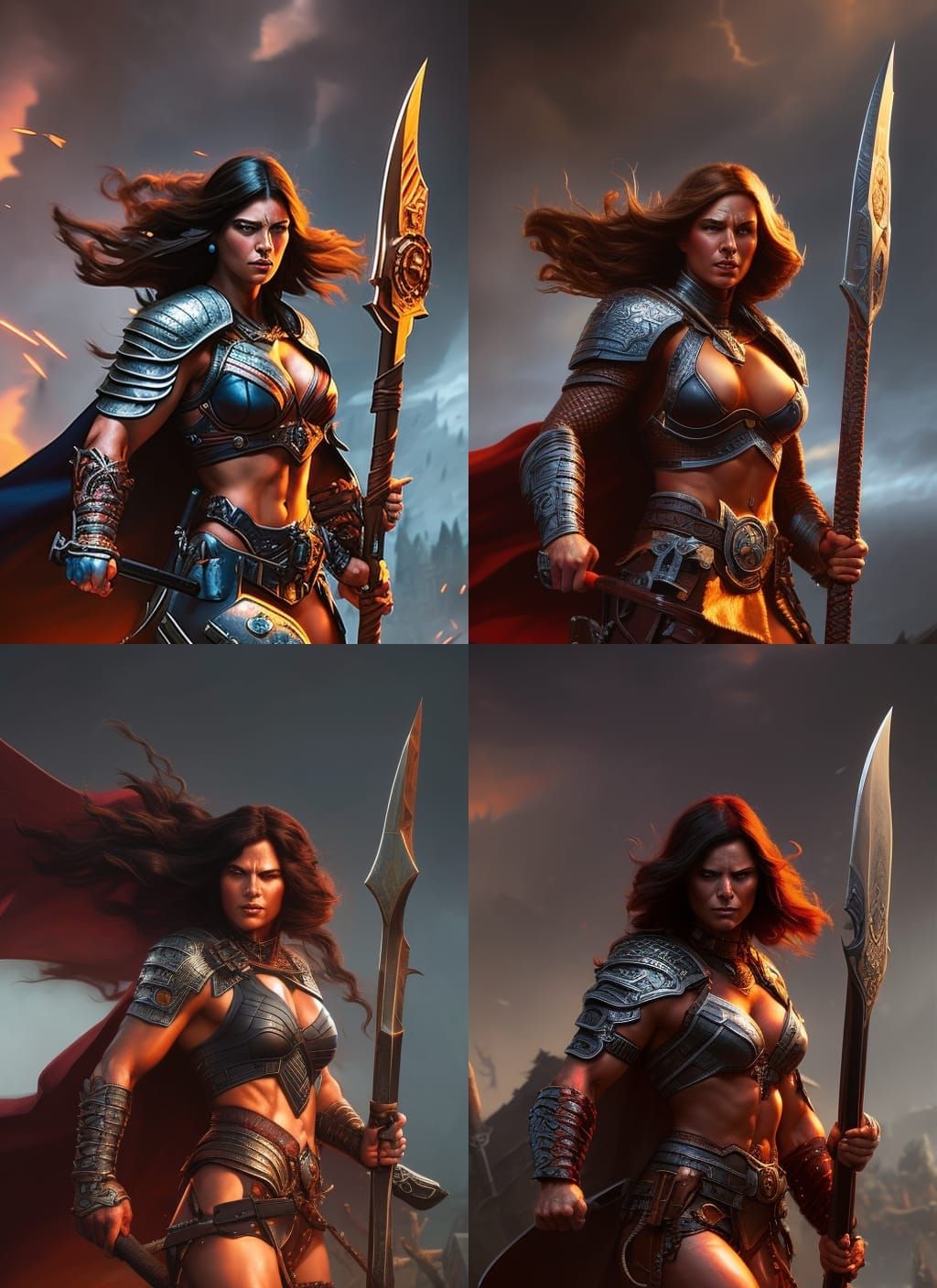 Fierce Female Barbarian in Dark Fantasy Style