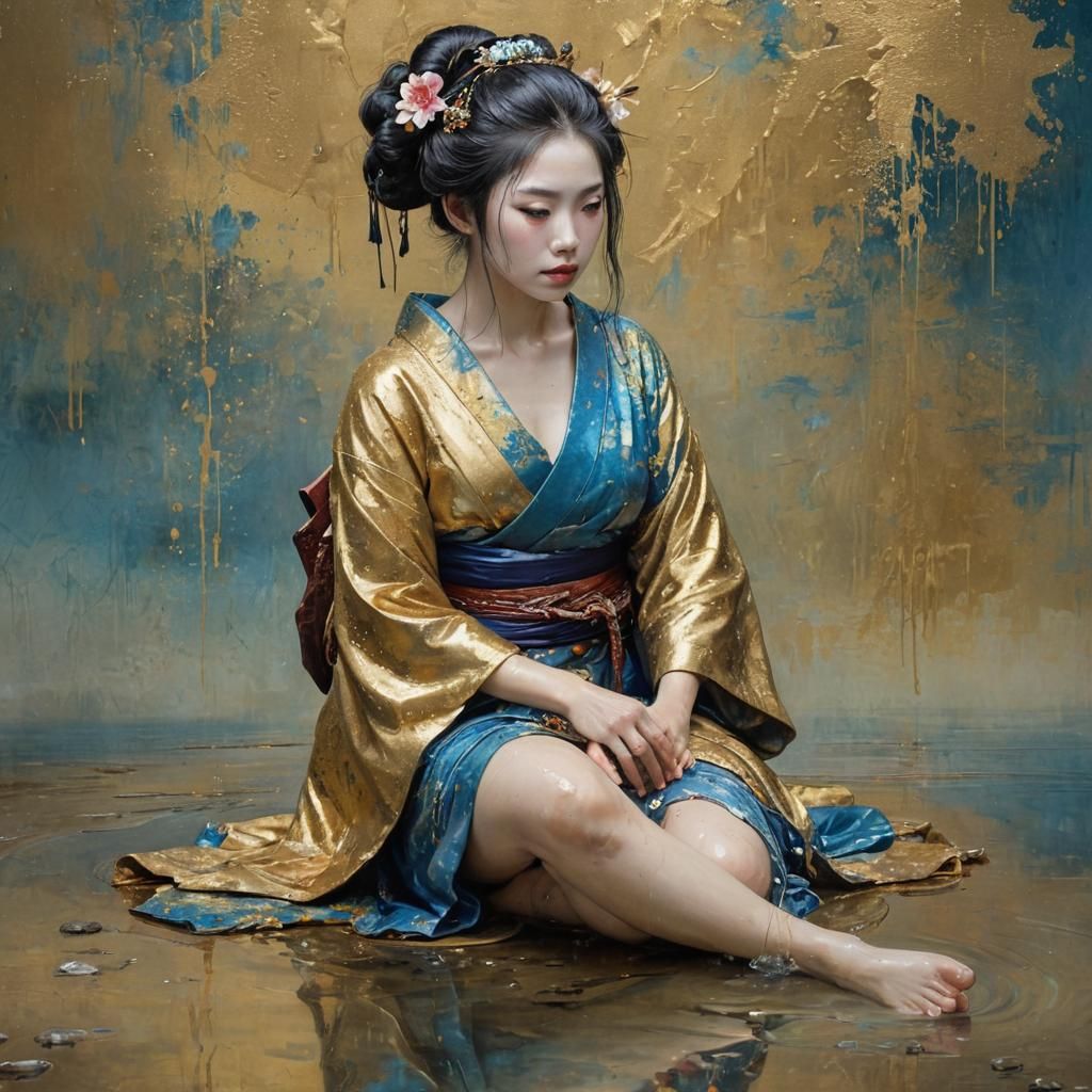 Fantasy Art, Wet on Wet, Geisha