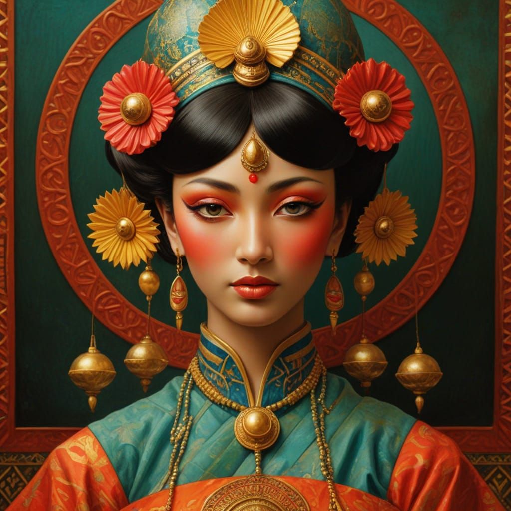 Tutankhamun, Harlequin, Geisha, and Krishna