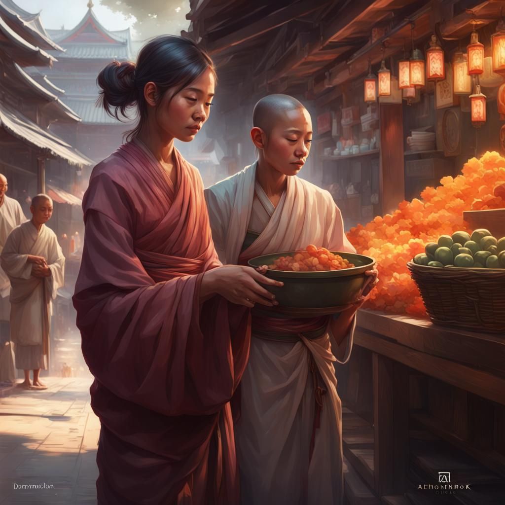 Lisa Blackpink Giving Alms: Hyperdetailed Portrait