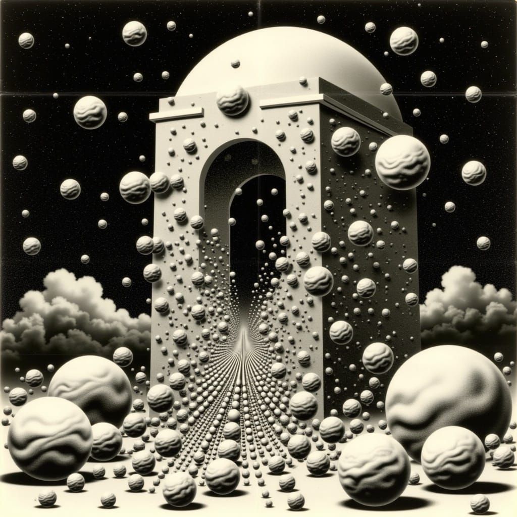 Cosmic Encounter in Vibrant Abstract Style