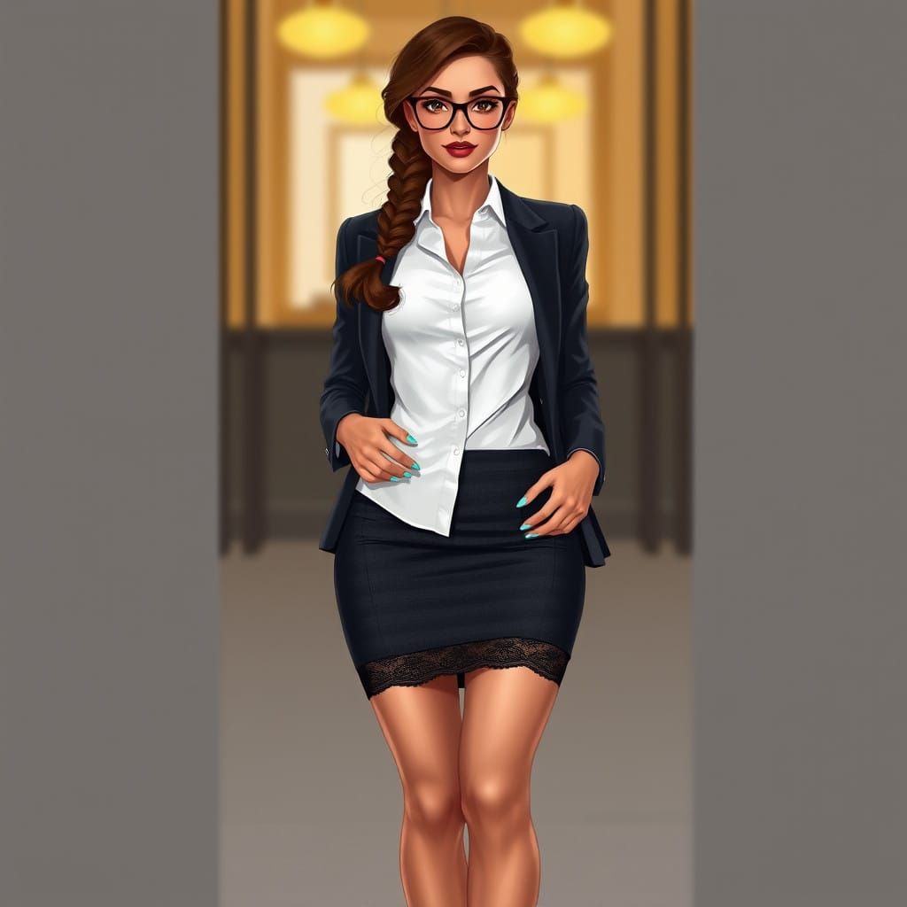 Elegant Businesswoman with a Touch of Whimsy