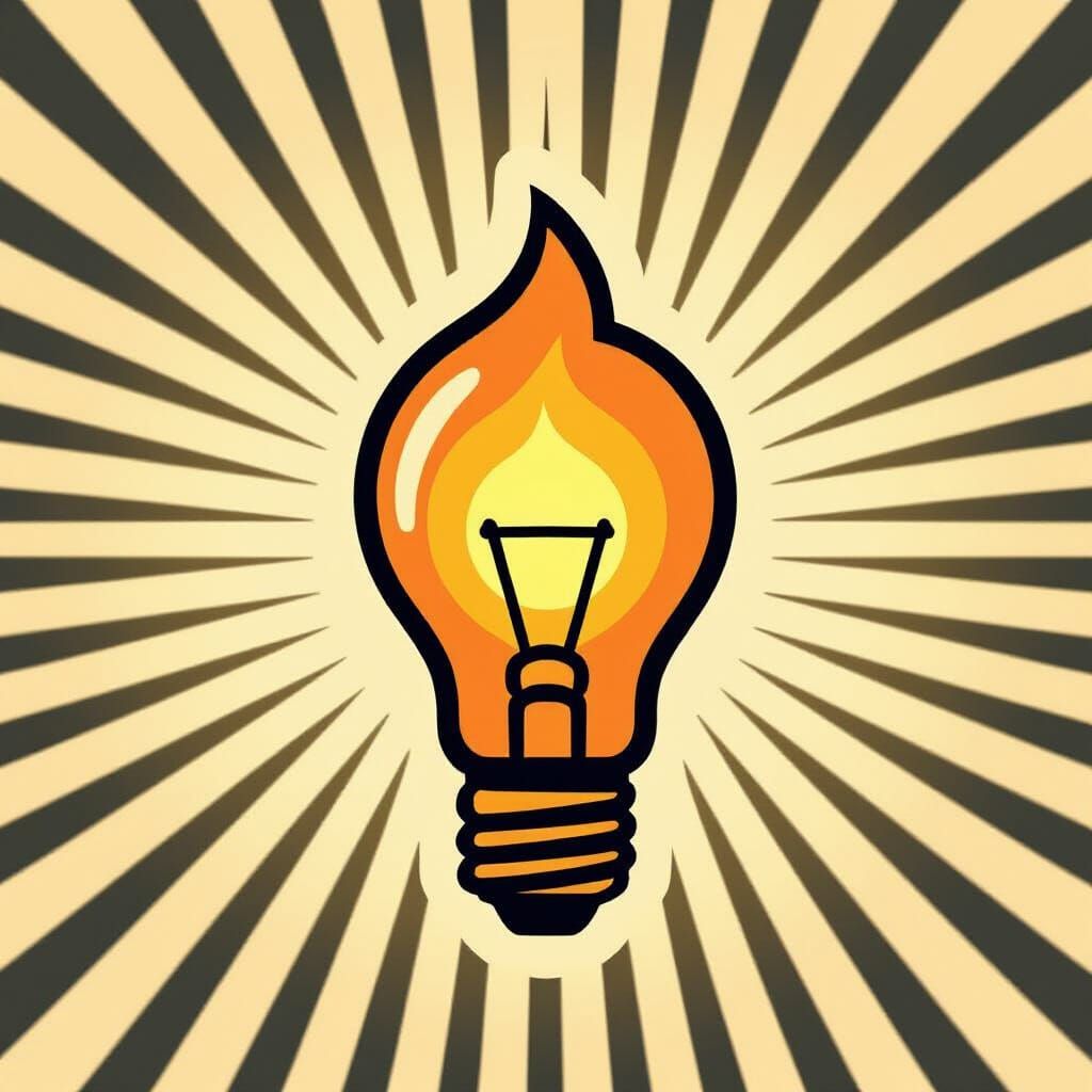 Minimalist Candle Logo with Lightbulb Flame